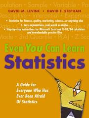 Cover of Even You Can Learn Statistics by David M. Levine