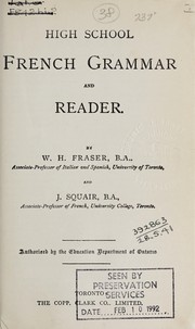 Front cover of High school French grammar and reader by W. H. Fraser