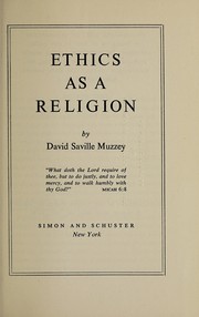 Cover of Ethics as a religion by Muzzey, David Saville