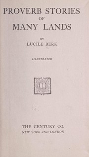 Front cover of Proverb stories of many lands by Lucile Berk