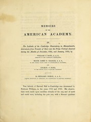 Cover of The latitude of the Cambridge Observatory, in Massachusetts by Benjamin Peirce