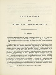 Cover of Astronomical observations made at Hudson Observatory, latitude 41 ̊14' 42".6,north, and longitude 5 h. 25m. 39s. 5 west by Elias Loomis
