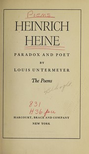 Front cover of Heinrich Heine by Louis Untermeyer