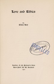 Cover of Love and ethics by Ellen Key