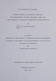 Front cover of Factors related to prosocial behavior by Joy Kumiko Eustace