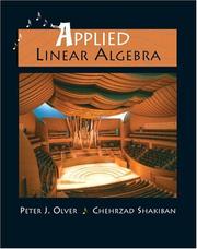 Cover of Applied linear algebra by Peter J. Olver
