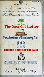Front cover of Adventures of Huckleberry Finn / Billy Budd / Red Badge of Courage / Scarlet Letter by Nathaniel Hawthorne