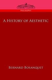 Cover of A history of aesthetic by Bernard Bosanquet