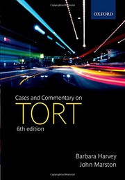 Cover of Cases and commentary on tort by Barbara Harvey