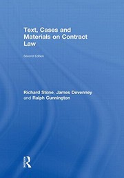 Front cover of Text, Cases and Materials on Contract Law by Richard Stone