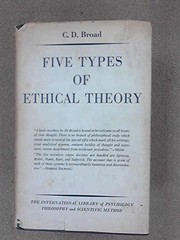 Front cover of Five types of ethical theory by Charlie Dunbar Broad
