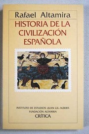 Cover of Historia de la civilización española by Rafael Altamira