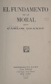 Cover of El fundamento de la moral by Carlos Brandt
