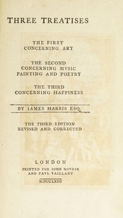Cover of Three treatises by Harris, James