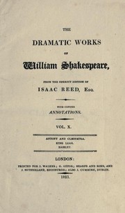 Cover of Plays (Antony and Cleopatra / Hamlet / King Lear) by William Shakespeare