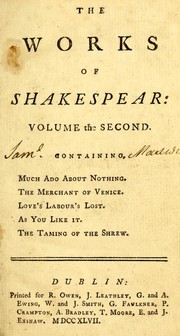 Front cover of Plays (As You Like It / Love's Labour's Lost / Merchant of Venice / Much Ado About Nothing / Taming of the Shrew) by William Shakespeare