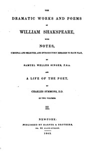Front cover of The Dramatic Works and Poems of William Shakespeare in Two Volumes. Volume II (Antony and Cleopatra / Coriolanus / Cymbeline / Hamlet / Julius Caesar / King Henry VI. Part 1 / King Henry VI. Part 2 / King Henry VI. Part 3 / King Henry VIII / King Lear / King Richard III / Lover's Complaint / Othello / Passionate Pilgrim / Pericles / Rape of Lucrece / Romeo and Juliet / Sonnets / Timon of Athens / Titus Andronicus / Troilus and Cressida / Venus and Adonis) by William Shakespeare