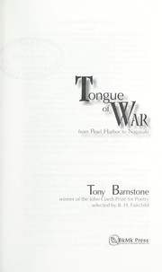 Front cover of Tongue of war by Tony Barnstone