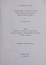 Front cover of A descriptive survey of the amount of economics education in the Social Studies in the senior high schools of Alberta by Brian Maldwyn Jones