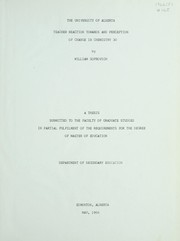 Front cover of Teacher reaction towards and perception of change in Chemistry 30 by William Soprovich