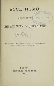 Front cover of Ecce Homo by John Robert Seeley