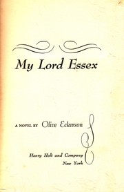 Cover of My Lord Essex by Olive Eckerson