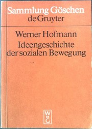 Cover of Ideengeschichte der sozialen Bewegung des 19. und 20. Jahrhunderts by Werner Hofmann