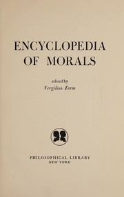 Front cover of Encyclopedia of Morals by Vergilius Ture Anselm Ferm