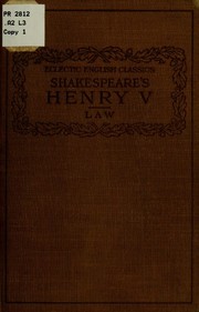 Cover of Shakespeare's Henry V by Frederick Houk Law