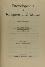 Cover of Encyclopaedia of religion and ethics by James Hastings