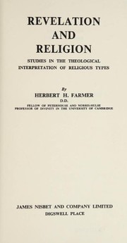Front cover of Revelation and religion by Herbert Henry Farmer