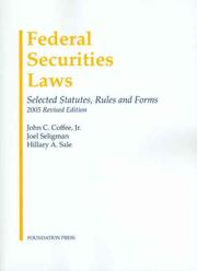 Front cover of Federal Securities Laws by John C., Jr. Coffee