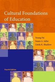 Front cover of Cultural foundations of education by Young Pai