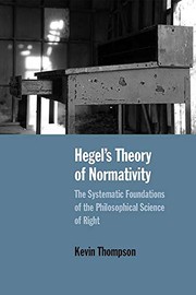 Front cover of Hegel's Theory of Normativity by Kevin Thompson