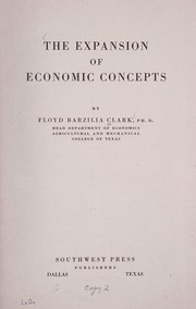 Front cover of The expansion of economic concepts by Floyd Barzilia Clark