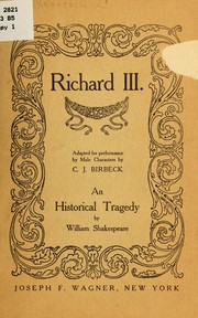 Cover of Richard III by Christopher Joseph Birbeck