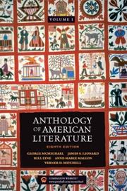 Front cover of Anthology of American Literature, Vol. 1 by George McMichael