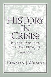 Front cover of History in crisis? by Norman James Wilson