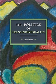 Front cover of The Politics of Transindividuality by Jason Read