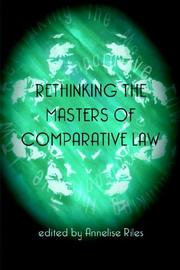 Front cover of Rethinking Masters of Comparative Law by Dominic Rudman