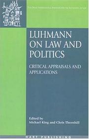 Front cover of Luhmann on law and politics by King, Michael