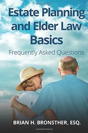 Cover of Estate Planning and Elder Law Basics by Brian Bronsther