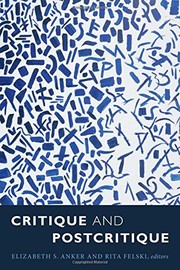Front cover of Critique and Postcritique by Elizabeth S. Anker