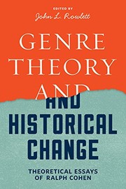 Front cover of Genre Theory and Historical Change by Ralph Cohen