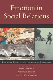 Front cover of Emotion in social relations by Brian Parkinson