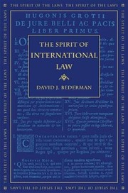 Front cover of The spirit of international law by David J. Bederman