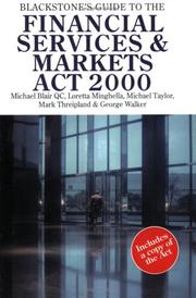 Front cover of Blackstone's guide to the Financial Services & Markets Act 2000 by Michael C. Blair
