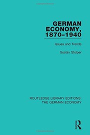 Cover of Routledge Library Editions : The German Economy : German Economy, 1870-1940 by Gustav Stolper