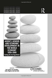 Front cover of Agency, Gender and Economic Development in the World Economy 1850-2000 by Jan Luiten van Zanden