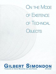 Front cover of On the Mode of Existence of Technical Objects by Gilbert Simondon